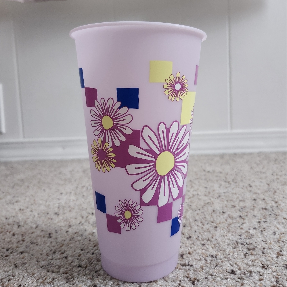 Starbucks Light Purple Flower Reusable Cup